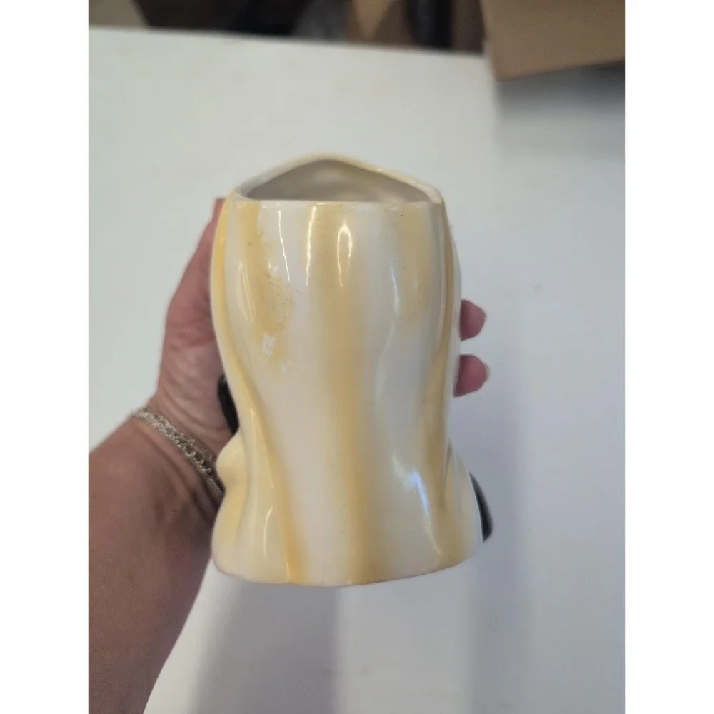 Vintage Mid Century NIPPON Head Vase Hand Painted Blond Starlet As Found